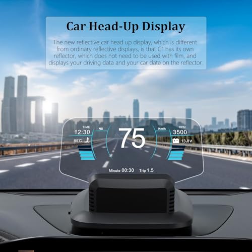 Dual System Car Head-up Display, Shows Multiple Functions, GPS Speedometer,Head up Display Auto, OBD In-Car Dashboard, with Multiple Prompt Functions, Suitable for All Cars – Bild 3