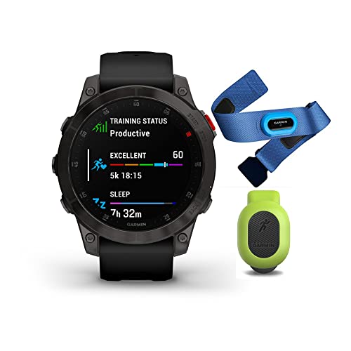 Garmin Epix Gen 2 Smartwatch (Sapphire Black Titanium) Swim/Run Bundle (3 Items)