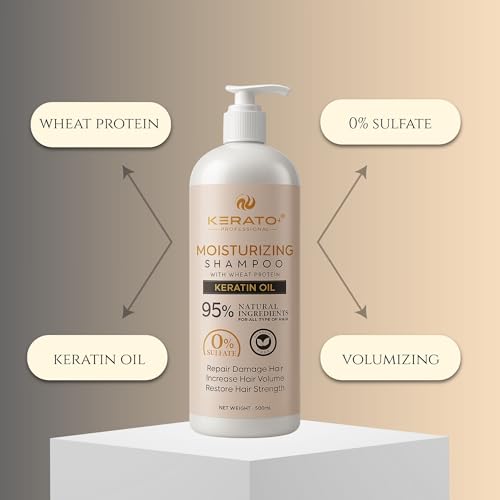 Image of Sulphate & Paraben Free Hair Shampoo 500ml | Post Keratin Treatment Shampoo - Moisturising Shampoo With Wheat Protein And Keratin Oil