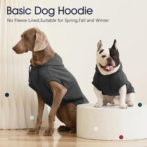 IECOii Kapuzenpullis für Hunde – Hunde-Pullover mit Kapuze,Dog Hoodie Sweatshirt | Weiche Haustier-Kleidung für Frühling & Herbst | Hundepullover,Hund-Hoodie,Haustierbekleidung,Grau,4XL
