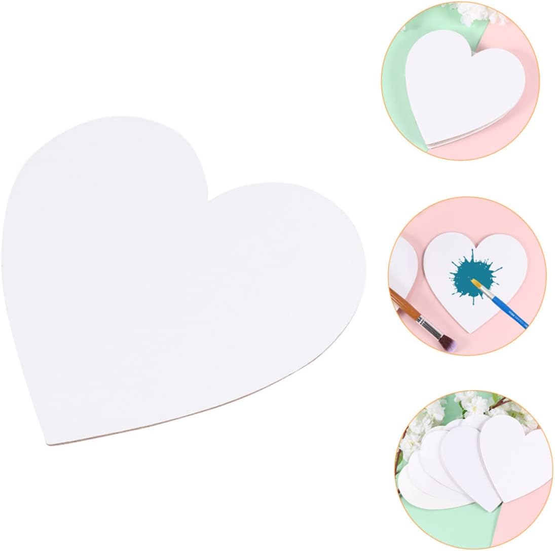 6Pcs Heart Shape Canvas Painting Boards Cotton Art Panels for Oils Acrylics and Tempera Compact and Convenient for Indoor Outdoor Use for Artists