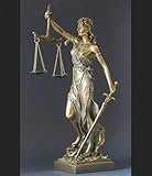 Material: Polyresin Unbekannt Parastone Justitia Figur Skulptur Waage Schwert Jugendstil