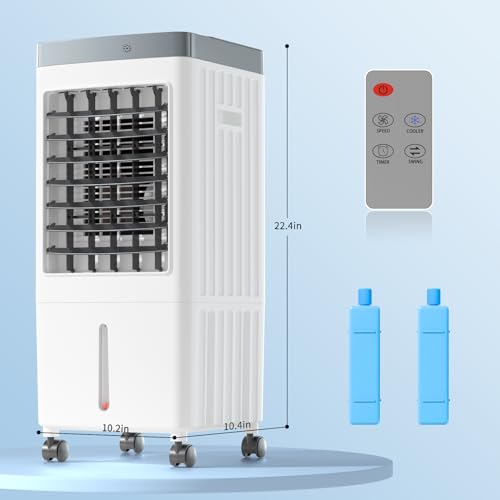 Portable Air Conditioners, Evaporative Air Cooler [40Hrs Lasting], Portable ac Unit w/ 2 Gal Water Tank & 3 Speeds, Personal Air Cooler with Remote, Fast Cooling Windowless Air Conditioner for Room - Thumbnail 7