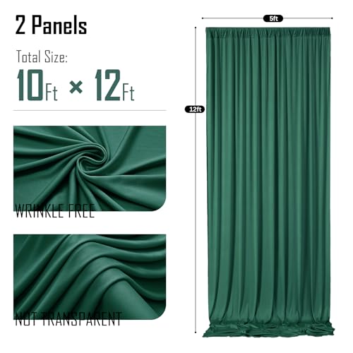 Cortinas de fondo verde hunter 10x12ft, 2 paneles miniatura 6