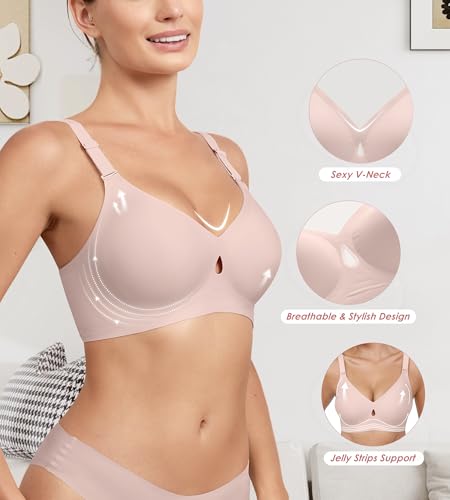Image of DEANGELMON Bras for Women No Underwire Wireless Push Up Bras - Seamless Full Coverage Bralettes Comfortable Everyday Bra