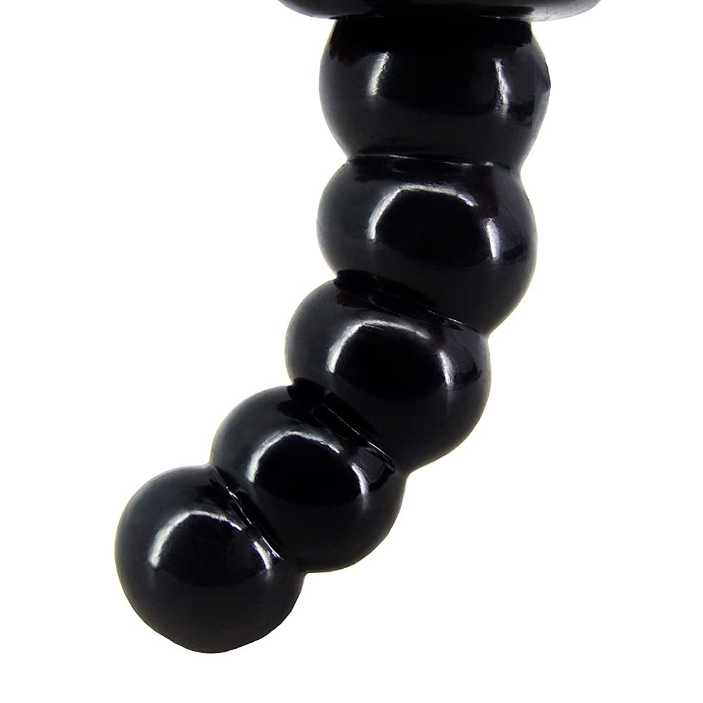 Roluck - Tapón anal con ventosa grande con 5 bolas anales, consolador anal con ventosa, tapón anal para mujeres y hombres, juguete sexual anal (negro)