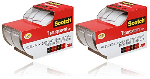 Scotch, cinta adhesiva transparente, 34x 250 pulgadas, 2rollos, con caja (2157SS) 2 - unidades
