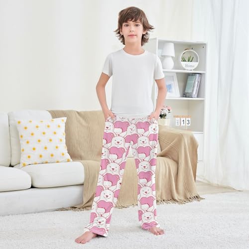 Boys' Pants Bear Heart Valentine Long Bottoms Jogger Pants Elastic Waist Trousers with Pockets S-XL3