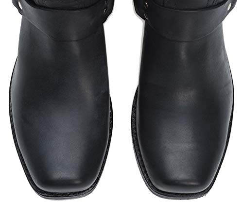 Image of Frye Harness 12R Boots for Men with Oiled-Leather Upper, Siped Outsole with Stacked Leather Heel, and Nickel & Brass Hardware - 12 inch Shaft Height