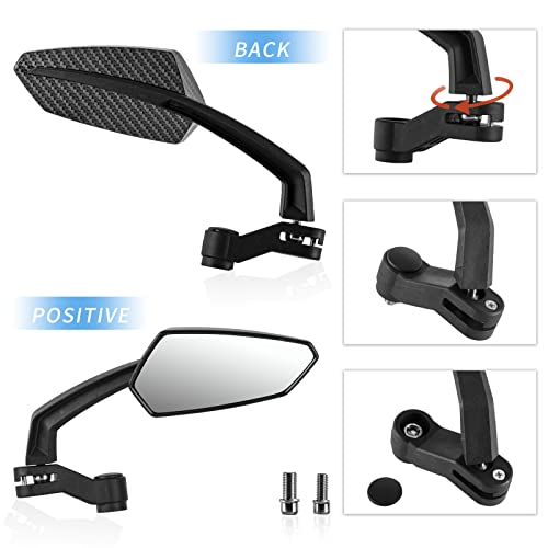 Atv Motorcycle Mirrors Universal 8Mm 10Mm 360 Degrees Compatible With Scooter Moped Dirt Bike Cruiser Cruiser Chopper Polaris Sportsman Honda Grom Yamaha Kawasaki #TOP6