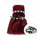 HUJIUTUO Women's Plush Leg Warmers Punk Styles Warm Furry Leg Covers with Eyelets Leather Strap for Cosplay and Street Fashion