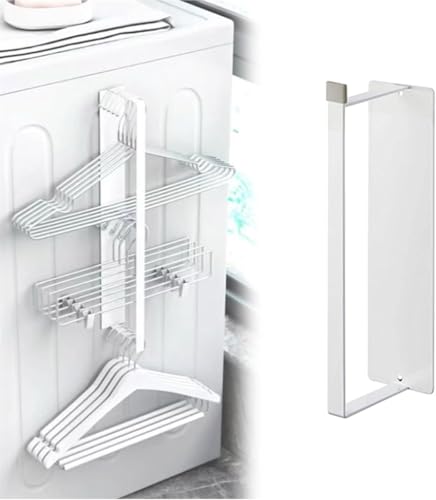 Pelinuar - Pelinuar Étendoir magnétique pour linge, tige de suspension, étendoir à vêtements, rangement de cintres, organiseur d'empilage, support pour buanderie (blanc, S)