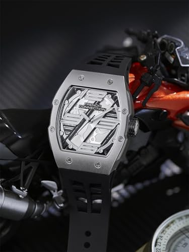 Image of French Connection Axiom | Tonneau Case | Black Dial | Black Silicone Strap | Watch for Men - FCD4B