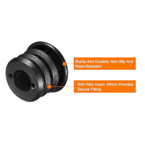 Image of uxcell 16Pcs Plastic Threaded Tube Inserts with M8 Thread, for 27mm /1.06 inch OD Round Tube, Adjustable Round Black Plastic Plug Caster Insert Chair End Caps Furniture Leg Plug