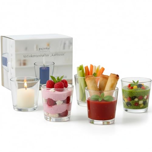 Teelichtgläser, 12er Set Trichterform 7,5 x 5,5 x 7,5 cm für Tischdeko, Gastgeschenke, Hochzeitsdeko, Partydeko etc.