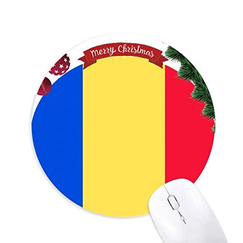la roumanie drapeau national europe pays tapis de souris en caoutchouc de sapin de noël
