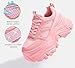 LUCKY STEP Women's Glitter Chunky Sneakers Breathable Mesh Dad Sneakers Fashion Casual Sparkly Bling Walking Shoes(11 M US Pink)