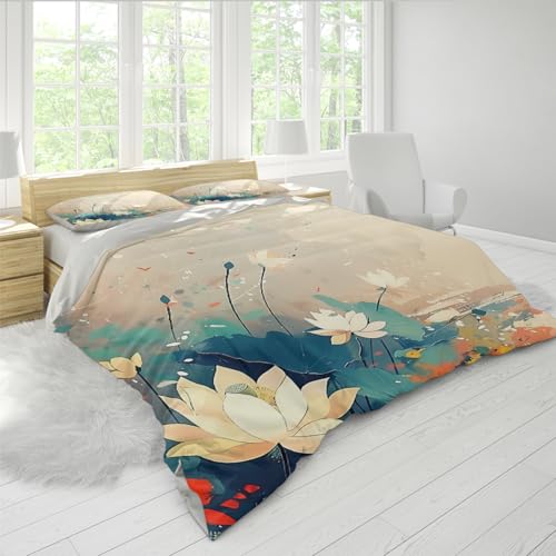 Housse de couette ensemble girly chic floral esthétique art decor 3pcs