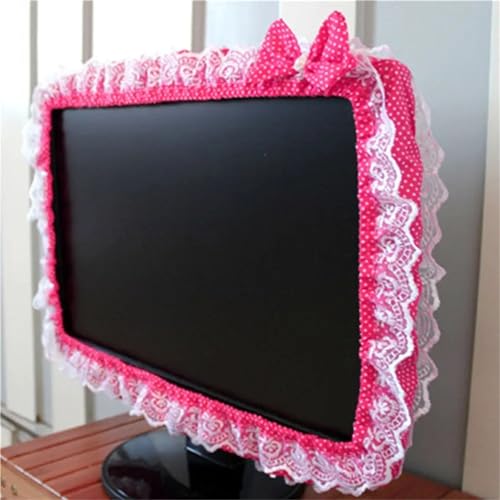 Decoración de hogar para monitor con encaje morado de 23 a 26 pulgadas y lazo decorativo 3