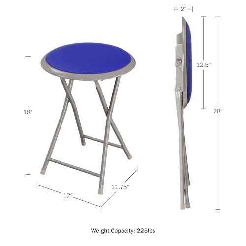 image for Folding Stool - Backless 18-Inch Stool with 225lb Capacity for Kitchen