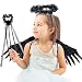 Koogle Children's Black Angel Wings Kids,Halloween Wings Feather Angel Wings Halo Fairy Stick for Halloween Party Costumes Angel Wings for Cosplay, Party Costumes