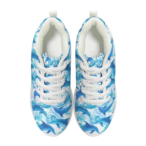 Kids Lace Up Running Shoes Girls Boys Sneakers Breathable Mesh Outdoor Training Shoes Lightweight Sports Shoes for Little Kid Size11.5-13/ Big Kids Size1-32