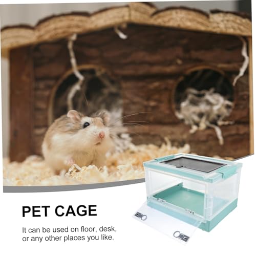 Maison en plastique bleu pliable pour hamster et herisson - 5