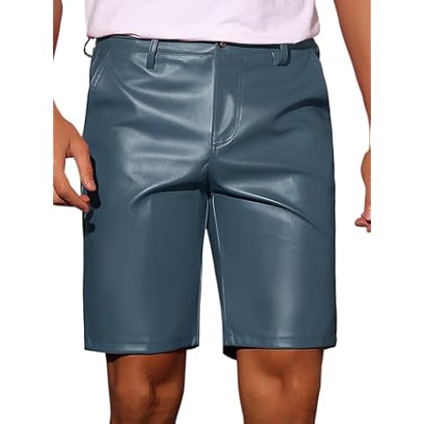 Lars Amadeus Men's Faux Leather Shorts Cover
