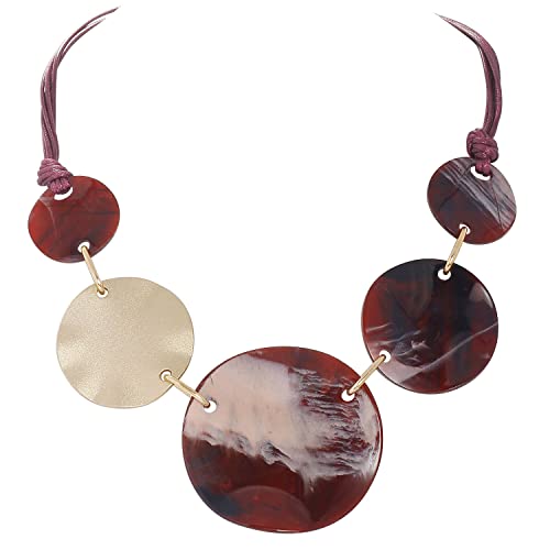 Bocar Chunky Irregular Acrylic Costume Pendant Necklace Women Large Statement 22