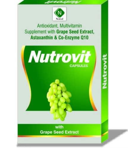 Nutrovit Antioxidant, Multivitamin Supplement with Grape seed Extract, Co-Enzyme Q10(Pack of 30 Capsules) (B09QRWLVWG) Amazon Price History, Amazon Price Tracker