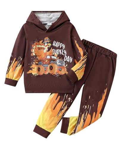 Image of Boys Sweatsuit Long Sleeve Color Block Hoodie Sweatshirt and Jogger Pants 2PC Sets Fall Clothes (Sizes: 4-8)