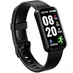 pixtlcoe Fitness Trackers,1,47" OLED Display,5ATM IP68 Wasserdicht Fitnessuhr Armband, Aktivitätstracker mit 24h Herzfrequenz, Schlaf, Schrittzähler Smartband Herren Damen Uhr Sportuhr (Schwarz)