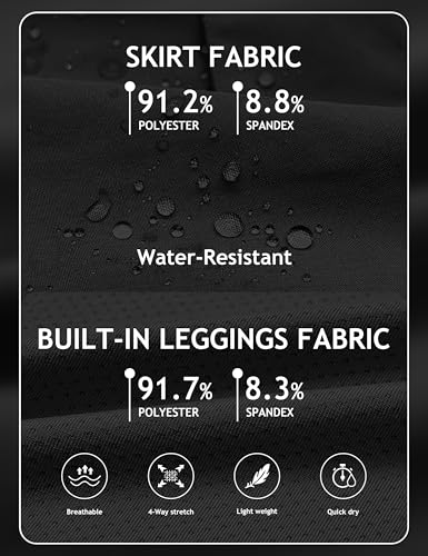 MoFiz Women's 18" Hiking Cargo Skort Athletic Skirt High Waist Golf Dressy Casual Sport Quick Dry Skirt with Zipper Pockets3