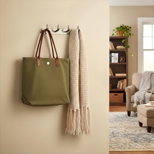 Image of SOSSI 4-Pin Cloth Hanger, Wall Mounted Hook Rail with 4 Hooks for Bathroom, Kitchen, Key Holder, Cloth-Towel Hanger, Robe Hook Pack of 2 (Satin Finish)