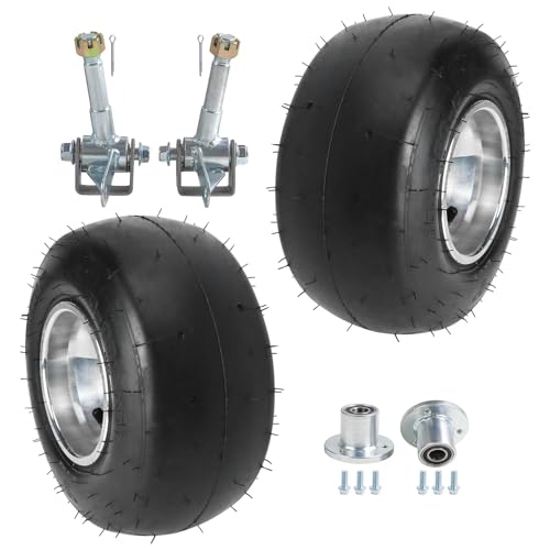 CWTD 2pcs 10x4.50-5 Slick Tires and 5" Rims, Go Kart