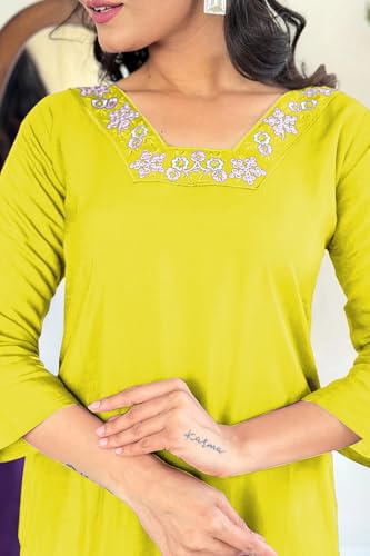 Image of Jwalin Women's Chinon Silk Kurta Pant Set with Dupatta