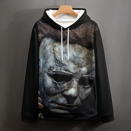 ZHANGXM Men's Pullover Sweatershirt Halloween Michael Myers Autumn Soft Loose Hip-Hop for Men Long-Sleeved Sweater3