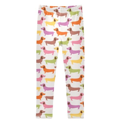 Girls Leggings Printed Ankle Length Leggings Comfortable Stretchy Soft Leggings Tights Pants for Girls 4-10 Years