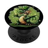 Un Drago Verde Jolly per un Costume Vacanza Fortunato PopSockets PopGrip Adesivo
