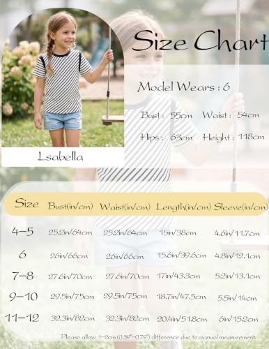 Image of Sunny Fashion Girls T-Shirt Crop Top Brown Lettuce Trim Ribbed Knit Button Casual
