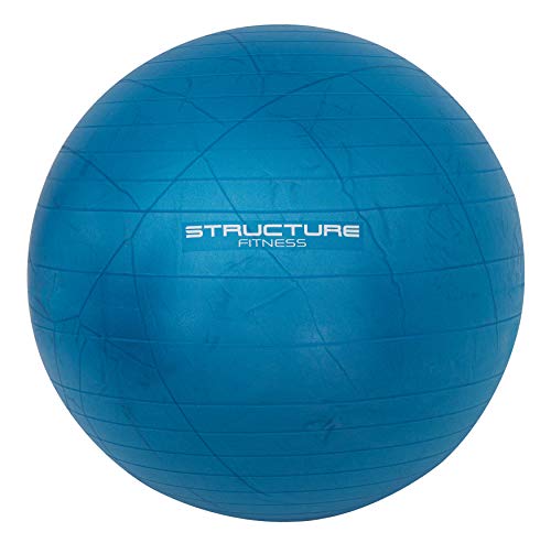 FiNeWaY - Pelota de gimnasia de 75 cm, para ejercicios de yoga, ejercicios de entrenamiento de fuerza, estiramiento, tonificación, ejercicio de resistencia y mucho más. Bomba de mano incluida (azul)