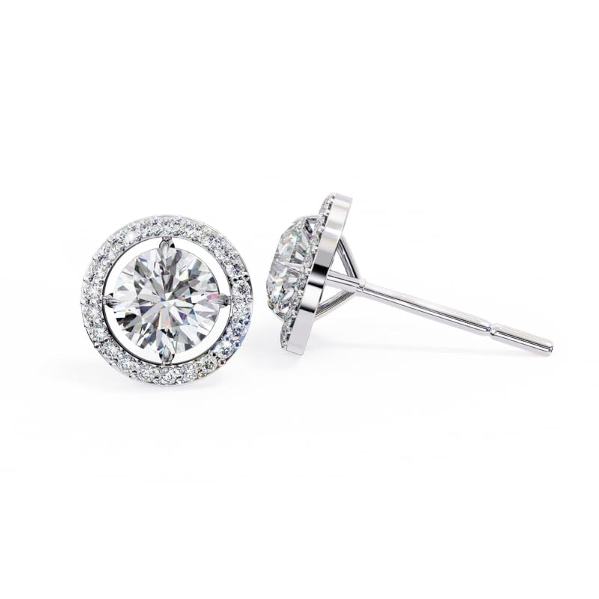 Women's 925 Sterling Silver Earrings with Stone Detailing, Secure Closure