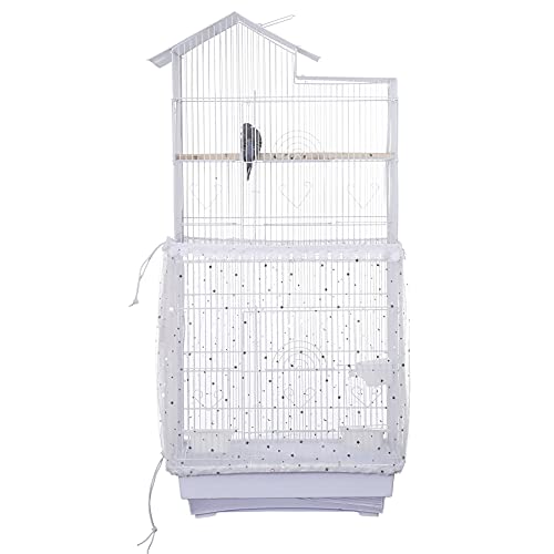 Perfitel Universal Birdcage Cover Seed Catcher Parrot Birdcage Nylon Mesh Guard Netting With Lace (Not Included Birdcage，1 Piece) (80 X 18 Inch, White)… #TOP4