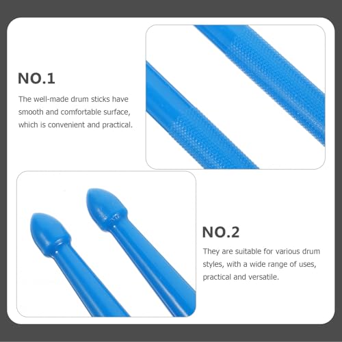 Par de baquetas de percusión de doble extremo con cabezas de nailon y fieltro, mazos musicales universales para práctica en azul cielo para batería y timpani miniatura 7
