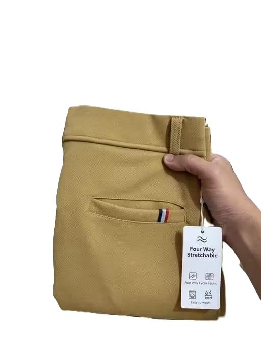 Once Chance_Men’s Regular Fit Formal Stretchable Trousers with Expandable Waist – Skin Friendly Lightweight Daily Pants-picture-17