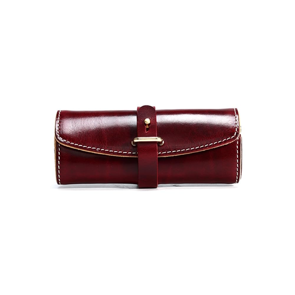 Skórzane etui na okulary, przenośne etui na okulary przeciwsłoneczne odporne na ściskanie, wąskie etui dla kobiet mężczyzn, retro minimalistyczny, ręcznie robiony uchwyt na okulary przeciwsłoneczne (