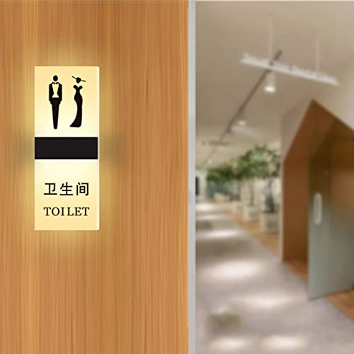 Letrero acrílico para puerta de inodoro, letrero LED para decoración de baño, señalización de baño, diseño acrílico duradero y elegante, perfecto para el hogar y la oficina