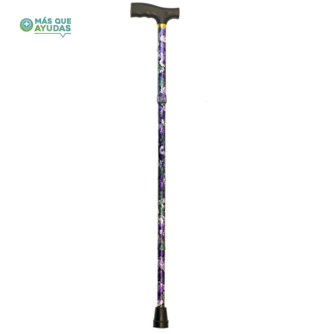 MAS Que AYUDAS – Bastón para Mayores y Adultos Basic, Plegable y Portátil, Altura Ajustable 83-93 cm, Puño Resistente contra Golpes, Bastón para Caminar y Pasear, 320 g, Violeta