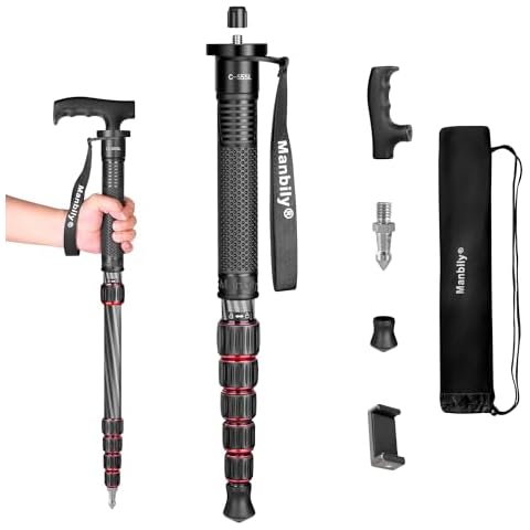 Manbily Carbon Fiber Camera Monopod with Walking Stick Handle Cover