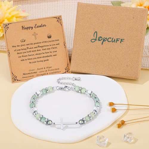 Image of JoycuFF ๐๐ถ๐ณ๐๐ ๐ณ๐ผ๐ฟ ๐ช๐ผ๐บ๐ฒ๐ป ๐ ๐ผ๐ผ๐ป๐๐๐ผ๐ป๐ฒ ๐๐ฟ๐ฎ๐ฐ๐ฒ๐น๐ฒ๐ Amazonite Colorful Imperial Jasper Stainless Steel Beads Bracelets, Graduation Christmas Valentines Mothers Day Birthday Gifts